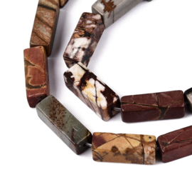 Picasso Jasper kralen – rechthoek 13×4×4 mm – ±28 stuks