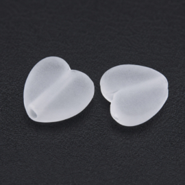 Kunststof kralen hartje – transparant – 8x8x4 mm – ca. 110 stuks