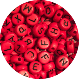 Letterkralen rond – rood – 7 mm (100 stuks)