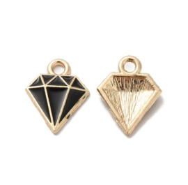 Bedel Diamant – zwart – 15×12 mm – 5 stuks