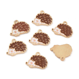 Bedels egel goudkleurig – bruin – 14x16 mm – 5 stuks