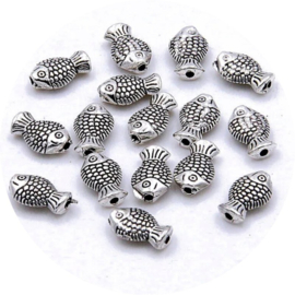 Metalen kralen vis – ca. 10×6 mm – 10 stuks