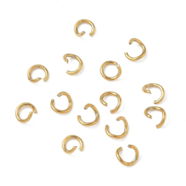 Stainless steel ringetjes – gold plated – 4x0,7 mm – 100 stuks