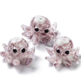 Lampwork glaskraal octopus – ca. 22 mm - per stuk