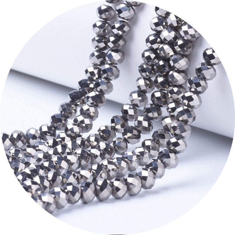 Facet Kralen Klein Zilver – ca. 140 stuks | 3 × 2 mm