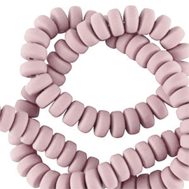Kralen polymeer rondellen vintage pink 25st