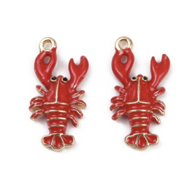 Bedel rode kreeft – 21×10×4 mm – per stuk
