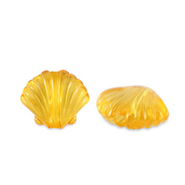 Kralen kunststof shell yellow-orange 10st