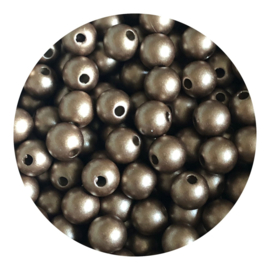Kunststof kralen antraciet/bruin 8mm – 50 stuks