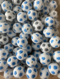 Siliconen voetbal kralen 3D +- 150 stuks 15mm restpartij