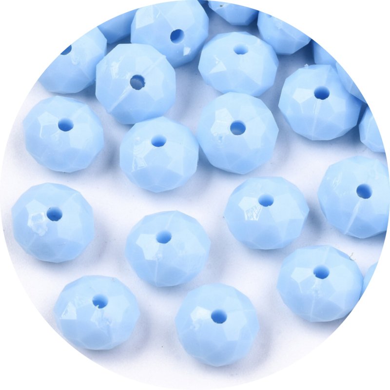 Kralen kunststof facet wolken blauw 50 stuks