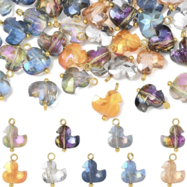 Bedels facet bad eendje multicolor – 14x14 mm – 5 stuks