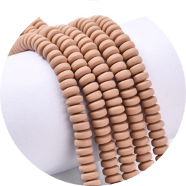 Polymeer rondellen 6x3mm – bruin – ca. 110 stuks