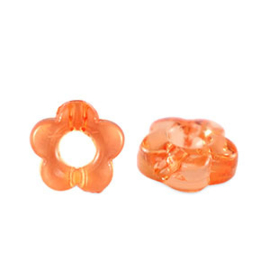 Kralen kunststof flower orange 20st
