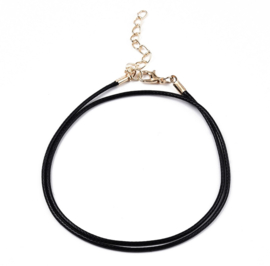 Ketting zwart met goud