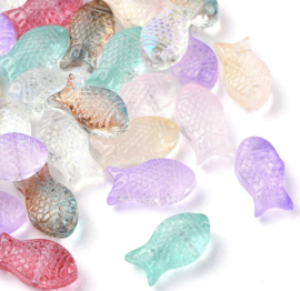 Glaskralen visje mix 15mm – ca. 35 stuks