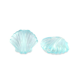 Kralen kunststof shell blue 10st