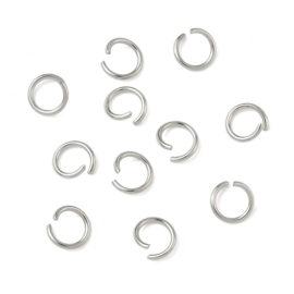 Stainless steel ringetjes – 6x0,8 mm – 100 stuks