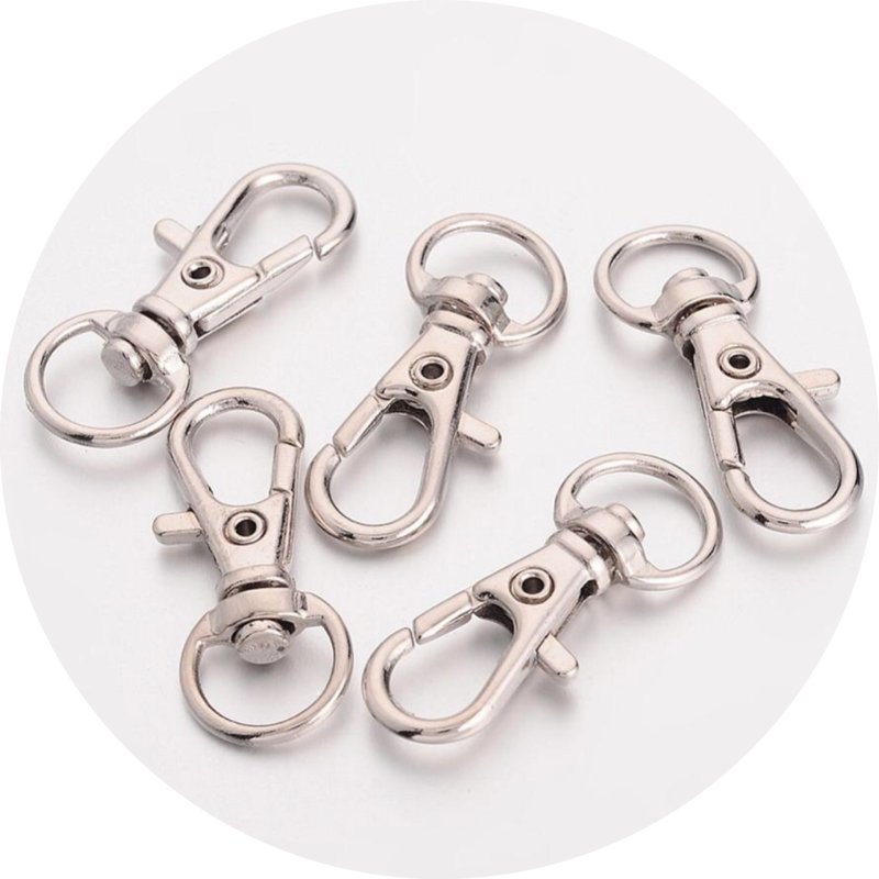 Sleutelhanger sluiting zilverkleurig – 30x12 mm – 1 stuk