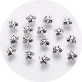 Metalen ster bedels 6x6x3 mm – 100 stuks