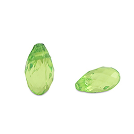 Kunststof kralen druppel groen – 6×11 mm – rijggat 1,4 mm – ca. 145 stuks - OP=OP