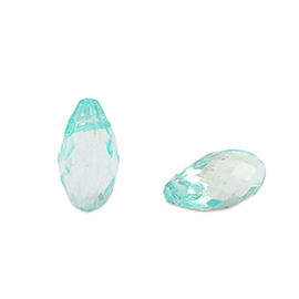 Kunststof kralen druppel aqua – 6×11 mm – rijggat 1,4 mm – ca. 145 stuks - OP=OP