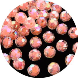 Kralen zalmkleurig met glans 9,5×9,5 mm – rijggat 2 mm – 100 stuks