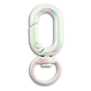 Sleutelhanger sluiting wit met AB-coating 38x16mm – DIY sleutelhanger onderdelen