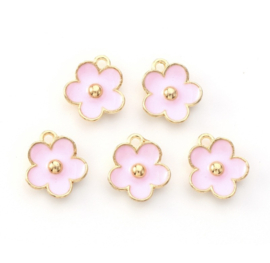 Bloem bedel roze – 13×11 mm – per 5 stuks