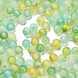 Kunststof kralen geel/groen met goud – 8mm – ca. 50 stuks