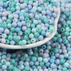 Pastelblauwe kralen kunststof 4mm – per 10 gram