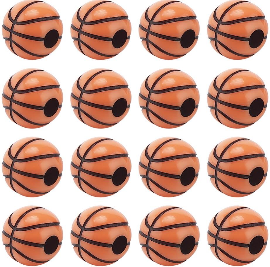 Basketbal Kralen – 10 stuks | Kunststof ronde kralen 12 mm met 4 mm rijggat