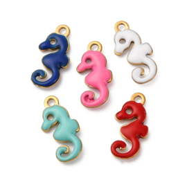 Stainless steel bedels zeepaardje mix – 12x6x2 mm – 5 stuks