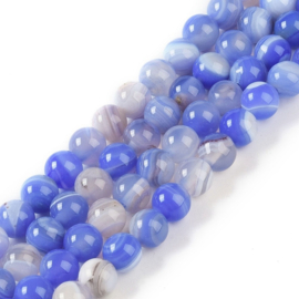 Natuursteen kralen agaat Cornflower Blue – 5,5mm – ca. 32 stuks