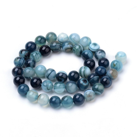 Natuursteen kralen agaat blauw – 8mm – ca. 47 stuks