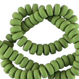 Kralen polymeer rondellen green 25st