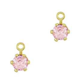 Bedels crystal glass pink-gold 5st