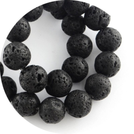 Lava steen kralen – zwart – 8 mm – ca. 45 stuks
