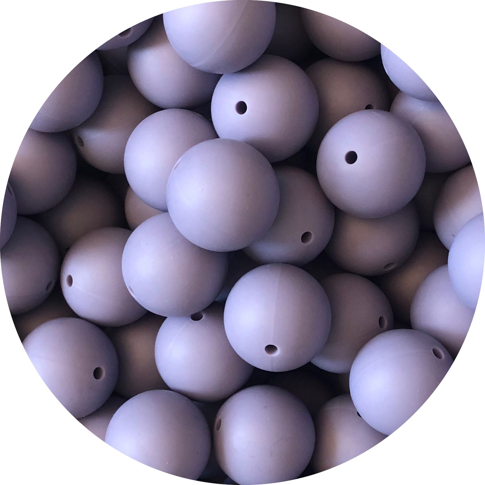 Siliconen Kralen Dusty Purple – per stuk | Ø12 mm, Ø15 mm of Ø20 mm