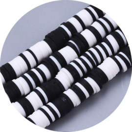 Katsuki kralen 6mm – Zwart/Wit Mix – ca. 340 stuks