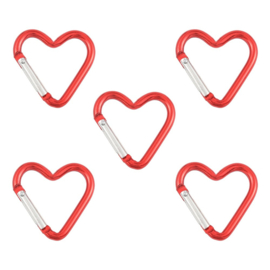 Sleutelhanger Sluiting Hart – Rood – 44x42mm – Set van 5 Stuks