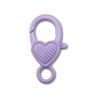 Karabijnslot hart sluiting paars  27x14mm – DIY sieraden onderdelen