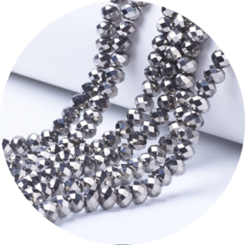 Kralen facet klein silver 140 stuks