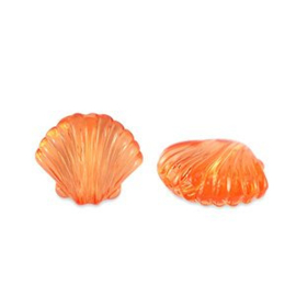 Kunststof schelp kralen 10x12mm – oranje 10 stuks