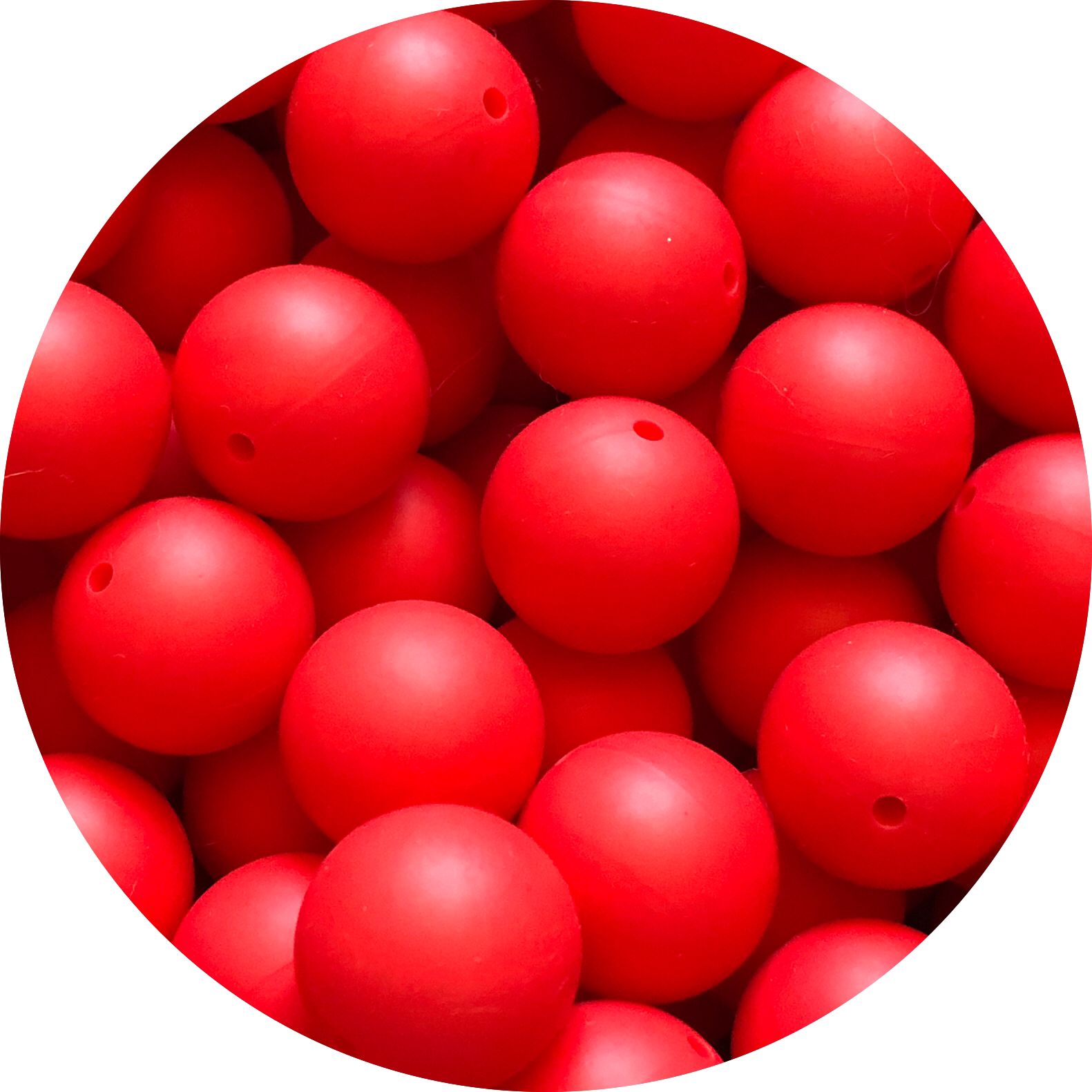 Siliconen Kralen Scarlet – per stuk | Ø12 mm, Ø15 mm of Ø20 mm
