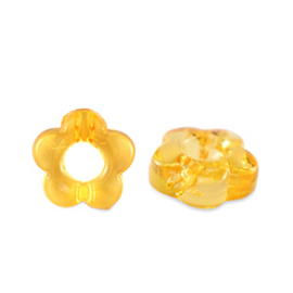 Kralen kunststof flower yellow-orange 20st
