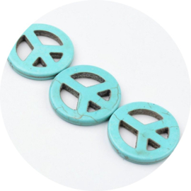 kralen peace-teken 35x35x5 mm – 3 stuks