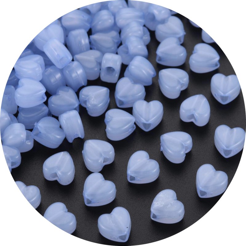 Kralen jelly hartjes donkerblauw 50 stuks