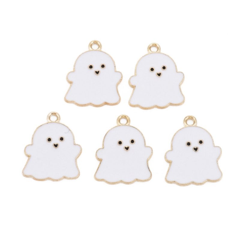 Bedels spookje goudkleurig 22x17x2 mm – 5 stuks