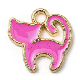 Bedel Kat – roze – 13×13 mm – 5 stuks